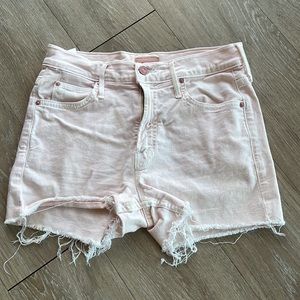 MOTHER Light Pink Denim Shorts